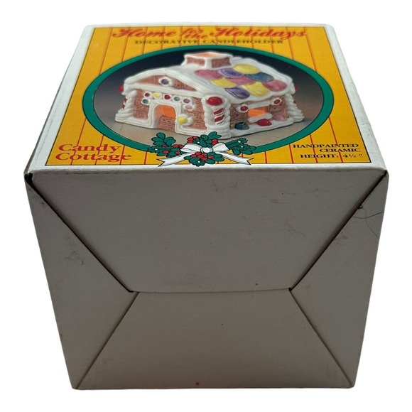 JASCO Candle Holder Gingerbread House Handpainted Ceramic Candy Cottage Vintage - Picture 15 of 15